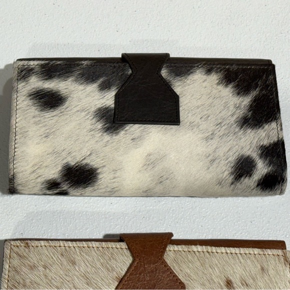 Lot Of 4 Women Western Style Cowhide Leather Clutch Hair On Leather Wallet -New - Picture 14 of 15